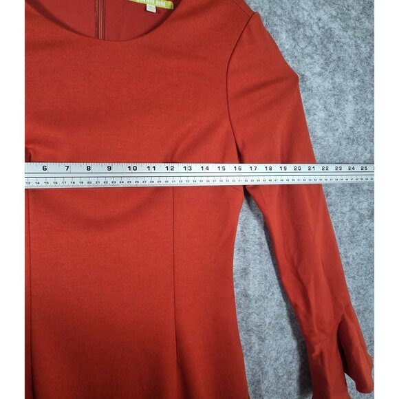 Gianni Bini The In Crowd Bell Sleeve Ruffle tiered Sophie Dress burnt orange 6 - Picture 4 of 9